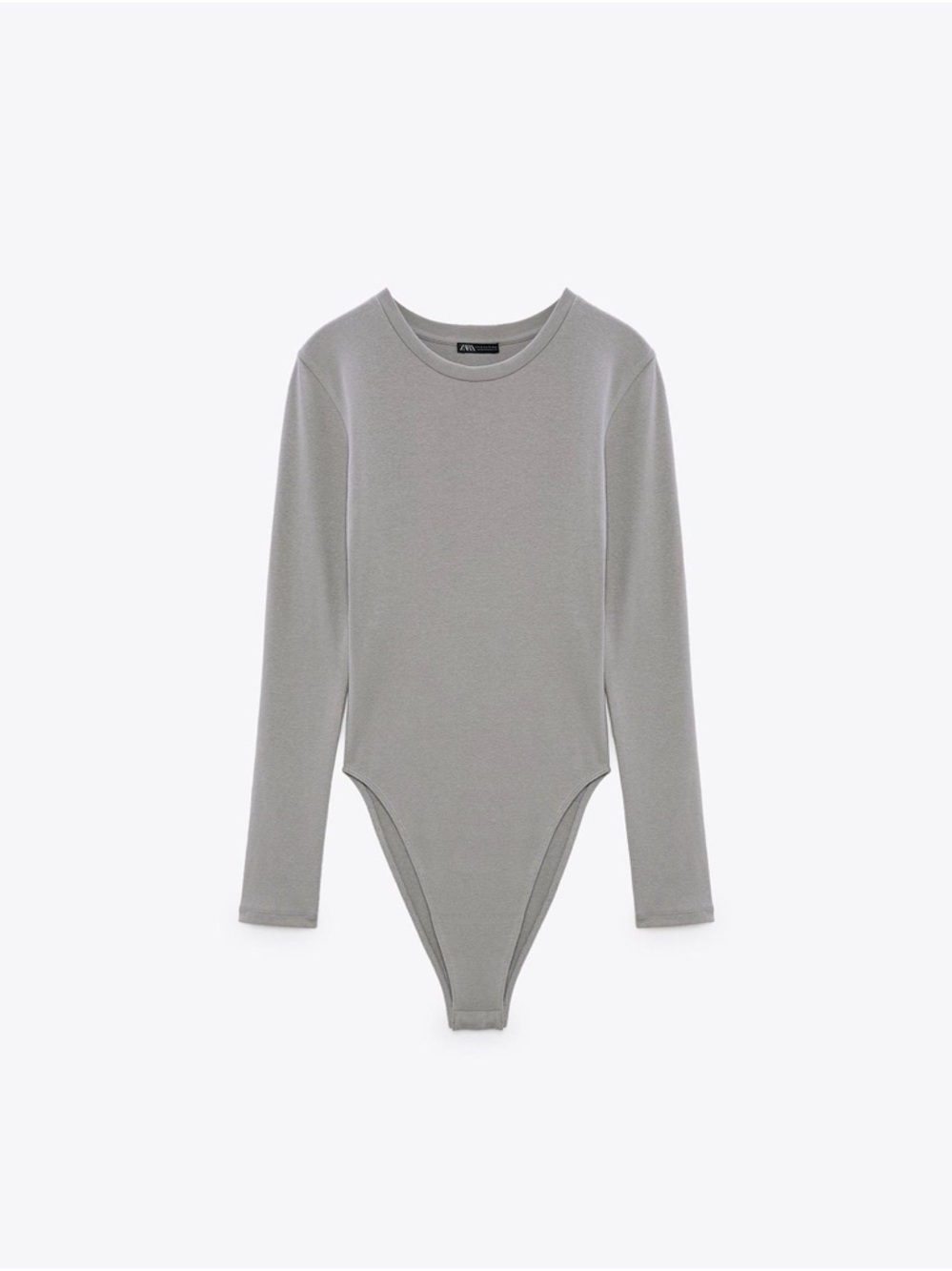 Zara Long Sleeve Crew Neck Bodysuit - Gray